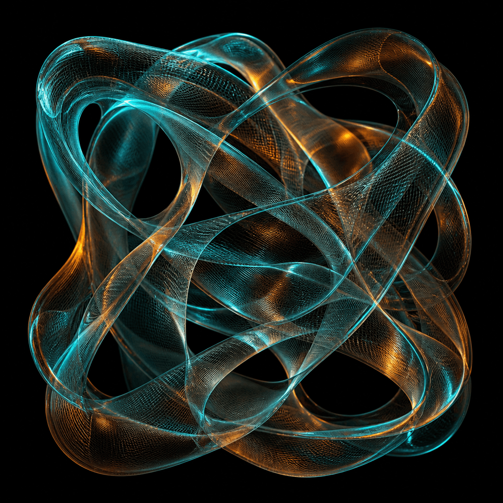 Iridescent mesh — AI-generated artwork